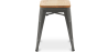 Buy Stool Bistrot Metalix Industrial Metal and Light Wood - 45 cm - New Edition Light grey 60153 in the United Kingdom