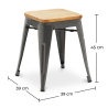 Buy Stool Bistrot Metalix Industrial Metal and Light Wood - 45 cm - New Edition Light grey 60153 home delivery