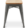 Buy Stool Bistrot Metalix Industrial Metal and Light Wood - 45 cm - New Edition Light grey 60153 at MyFaktory