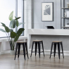 Buy Stool Bistrot Metalix Industrial Metal and Light Wood - 45 cm - New Edition Light grey 60153 in the United Kingdom