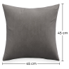 Buy Velvet square cushion (45x45 CM) - Lenay Grey 60155 with a guarantee