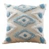 Buy Square Cotton Cushion Boho Bali Style (45x45 cm) cover + filling - Trey Blue 60156 - in the UK