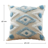 Buy Square Cotton Cushion Boho Bali Style (45x45 cm) cover + filling - Trey Blue 60156 in the United Kingdom