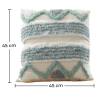 Buy Square Cotton Cushion Boho Bali Style (45x45 cm) cover + filling - Dulary Blue 60157 in the United Kingdom