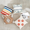 Buy Square Cotton Cushion Boho Bali Style (45x45 cm) cover + filling - Dulary Blue 60157 at MyFaktory