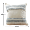 Buy Square Cotton Cushion Boho Bali Style (45x45 cm) cover + filling - Kamala Grey 60160 in the United Kingdom