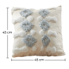 Buy Square Cotton Cushion Boho Bali Style (45x45 cm) cover + filling - Rajal Grey 60166 in the United Kingdom