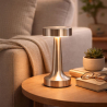 Buy Table Lamp Wireless Rechargeable LED – Touch Control – Modern Metal Design – Anra Silver 60172 - prices
