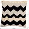 Buy Square Cotton Cushion in Boho Bali Style cover + filling - Gwen White / Black 60182 home delivery