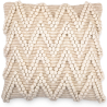 Buy Boho Bali Style Wool Cushion cover + filling - Chewuna White 60198 - in the UK