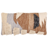 Buy Rectangular Cushion in Boho Bali Style, Cotton & Wool cover + filling - Ilinai Multicolour 60207 - in the UK