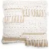 Buy Square Recycled yarn Cushion in Boho Bali Style cover + filling - Chloe White 60214 - in the UK