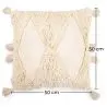 Buy Square Cotton Cushion in Boho Bali Style cover + filling - Laily White 60216 with a guarantee
