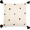 Buy Square Cotton Cushion in Boho Bali Style cover + filling - Clara Black 60223 - in the UK
