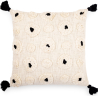 Buy Square Cotton Cushion in Boho Bali Style cover + filling - Clara Black 60223 - in the UK