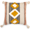 Buy Square Cotton Cushion in Boho Bali Style cover + filling - Lucy Multicolour 60225 - in the UK