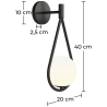 Buy Wall lamp in scandinavian style, glass - Drop Black 60240 with a guarantee