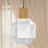 Buy Pendant lamp in modern style, wood and glass - Zey White 60241 - prices