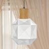 Buy Pendant lamp in modern style, wood and glass - Zey White 60241 - prices