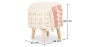 Buy Pouffe Stool in Boho Bali Style, Wood and Cotton - Vanessa Bali Beige 60260 - prices