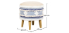 Buy Pouffe Stool in Boho Bali Style, Wood and Cotton - Zoe Bali Blue 60261 with a guarantee