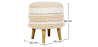 Buy Pouffe Stool in Boho Bali Style, Wood and Cotton - Isabella Bali Ivory 60262 - in the UK