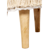 Buy Pouffe Stool in Boho Bali Style, Wood and Cotton - Isabella Bali Ivory 60262 at MyFaktory