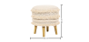 Buy Pouffe Stool in Boho Bali Style, Wood and Cotton - Janice Bali White 60264 - in the UK