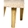 Buy Pouffe Stool in Boho Bali Style, Wood and Cotton - Janice Bali White 60264 in the United Kingdom