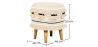 Buy Pouffe Stool in Boho Bali Style, Wood and Cotton - Jessie Bali Cream 60266 - prices