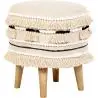 Buy Pouffe Stool in Boho Bali Style, Wood and Cotton - Jessie Bali Cream 60266 - in the UK