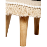 Buy Pouffe Stool in Boho Bali Style, Wood and Cotton - Jessie Bali Cream 60266 in the United Kingdom