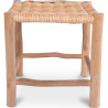 Buy Low Garden Stool in Boho Bali Style, Rattan and Wood - Marcra Natural wood 60290 - prices