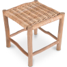 Buy Low Garden Stool in Boho Bali Style, Rattan and Wood - Marcra Natural wood 60290 at MyFaktory