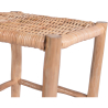 Buy Low Garden Stool in Boho Bali Style, Rattan and Wood - Marcra Natural wood 60290 with a guarantee