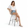 Buy Bar Stool in Boho Bali Design, Rattan and Iron - Creto Natural 60292 at MyFaktory