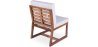 Buy Garden Armchair in Boho Bali Design, Wood and Canvas - Bayen White 60299 - in the UK