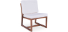 Buy Garden Armchair in Boho Bali Design, Wood and Canvas - Bayen White 60299 home delivery