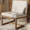 Buy Garden Armchair in Boho Bali Design, Wood and Canvas - Bayen White 60299 - prices