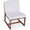 Buy Garden Armchair in Boho Bali Design, Wood and Canvas - Bayen White 60299 - in the UK