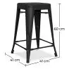 Buy Bistrot Metalix Stool  Matte Metal - 60cm - New edition Black 60324 - in the UK
