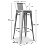 Buy Bar Stool with Backrest - Industrial Design - 76cm - New Edition - Metalix Steel 60325 with a guarantee