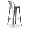 Buy Bar Stool with Backrest - Industrial Design - 76cm - New Edition - Metalix Steel 60325 in the United Kingdom