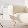 Buy Armchair with Armrests - Upholstered in Boucle Fabric -Verona White 60329 - in the UK