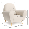 Buy Armchair with Armrests - Upholstered in Boucle Fabric -Verona White 60329 in the United Kingdom