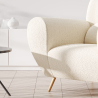 Buy Armchair with Armrests - Upholstered in Boucle Fabric -Verona White 60329 with a guarantee