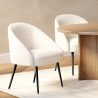 Buy Dining Chair Upholstered Bouclé - Cenai White 60330 in the United Kingdom