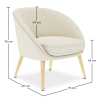 Buy White boucle accent chair - upholstered - Oirna White 60332 - in the UK