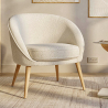 Buy White boucle accent chair - upholstered - Oirna White 60332 - prices