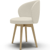 Buy Dining chair upholstered in white boucle - Seranda White 60333 - in the UK
